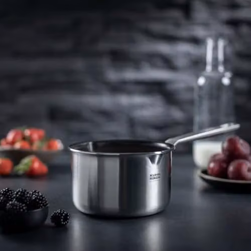 Kuhn Rikon Culinary Fiveply Nonstick Stainless Steel and Aluminium Milk Pan, Silver, 1.4 l – 2