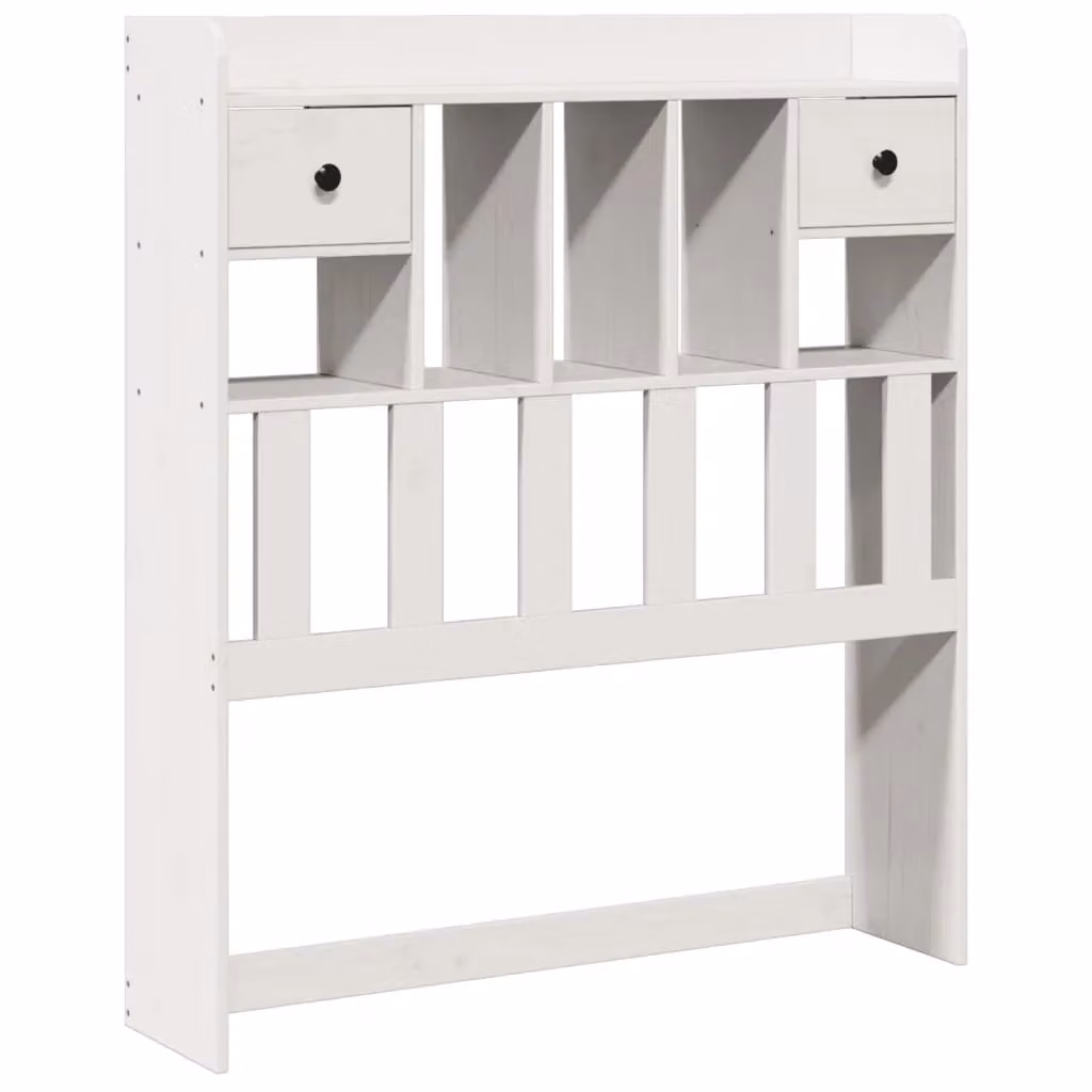 Berkfield Home White Solid Wood Pine Headboard with Storage, Width: 75 cm – 2