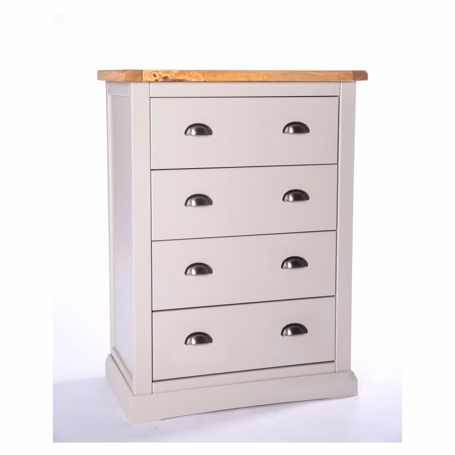 Cabinet Bits Loreo 4 Drawer Petite Chest of Drawers in Light Grey with Chrome Handles – 2
