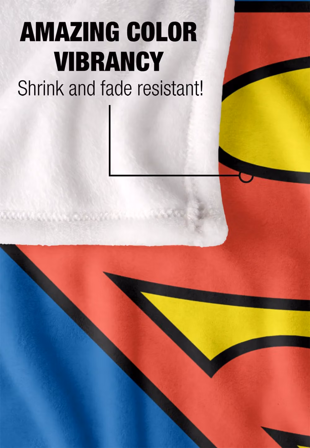 Warner Brothers Superman Logo Silky Touch Super Soft Throw Blanket, White, W: 152 cm, D: 127 cm – 2