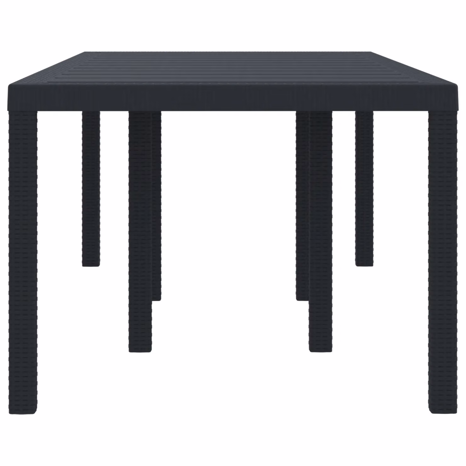 Berkfield Home Modern Anthracite Poly Rattan Garden Table W/D/H: 200 x 100 x 73 cm – 4