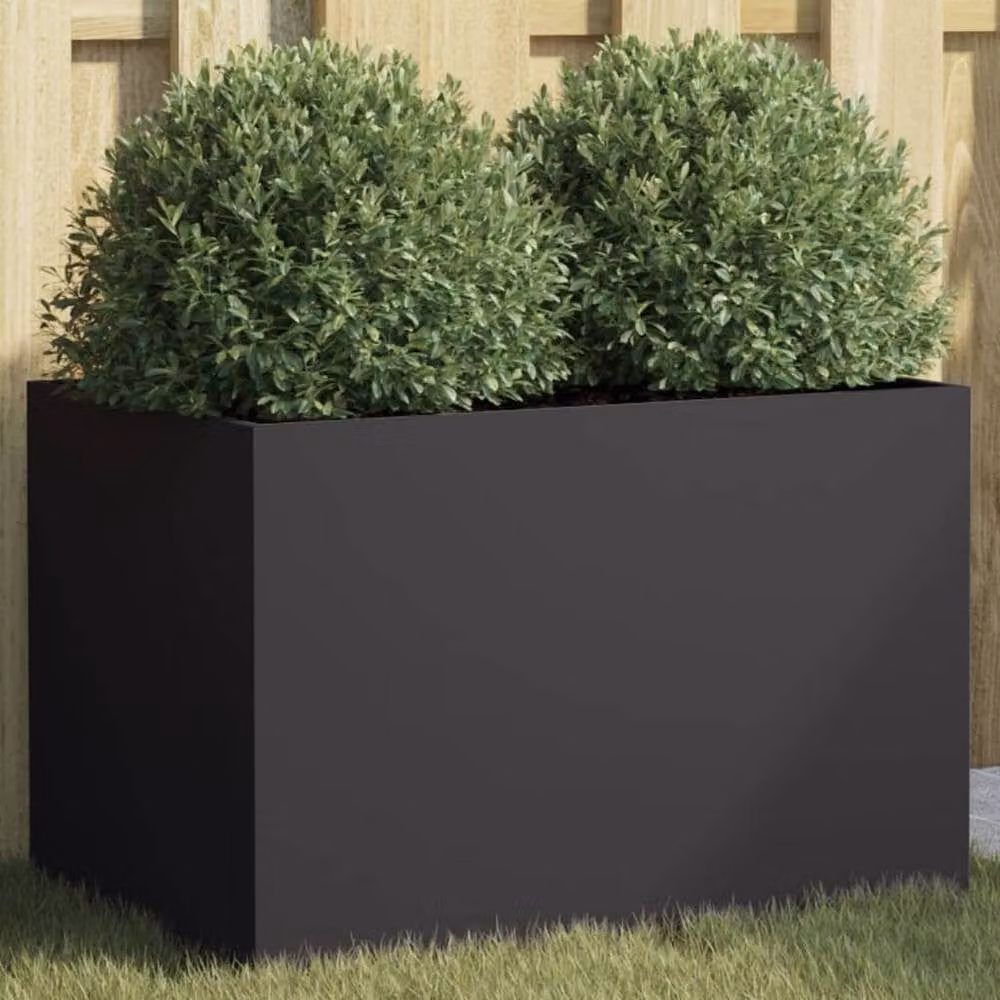 Berkfield Home Steel Planter Tub, Black, W: 62 cm, D: 40 cm, H: 39 cm – 2
