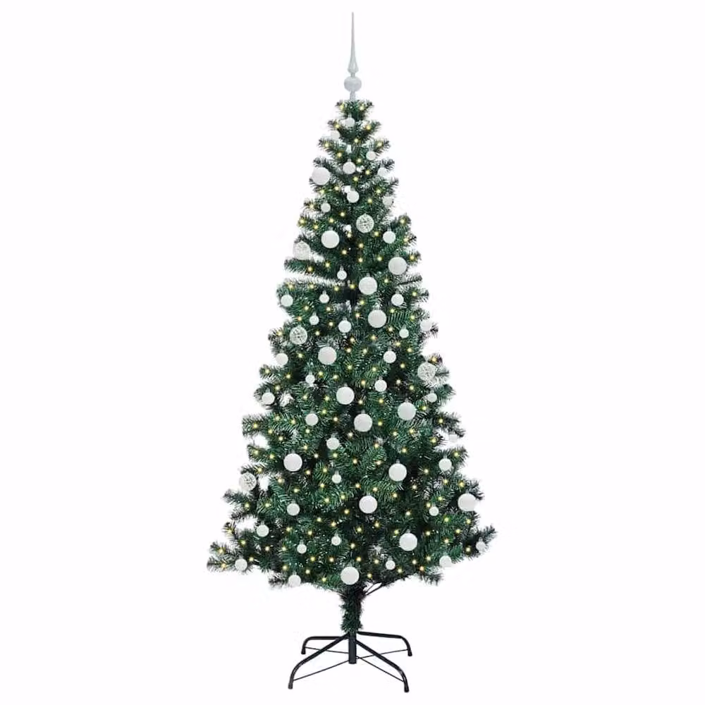 Berkfield Home Artificial Pre-lit Christmas Tree in Green, Height: 180 cm – 2