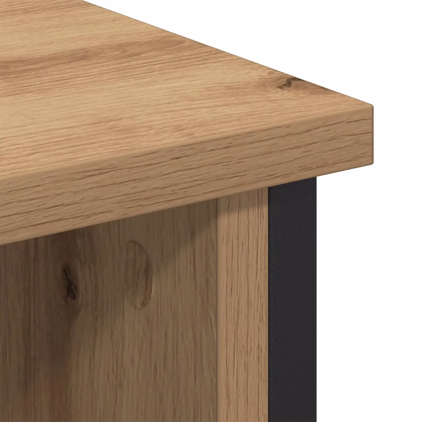 Berkfield Home Artisan Oak TV Cabinet in Brown with Steel Accents, W/D/H: 100 x 35 x 45 cm – 4