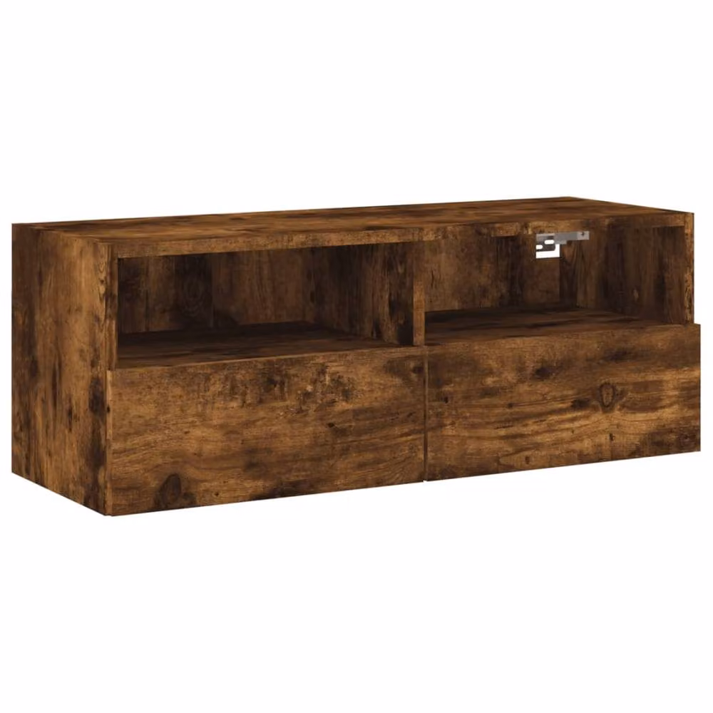 Berkfield Home Smoked Oak TV Wall Cabinet in Brown, W/D/H: 80 x 30 x 30 cm – 3