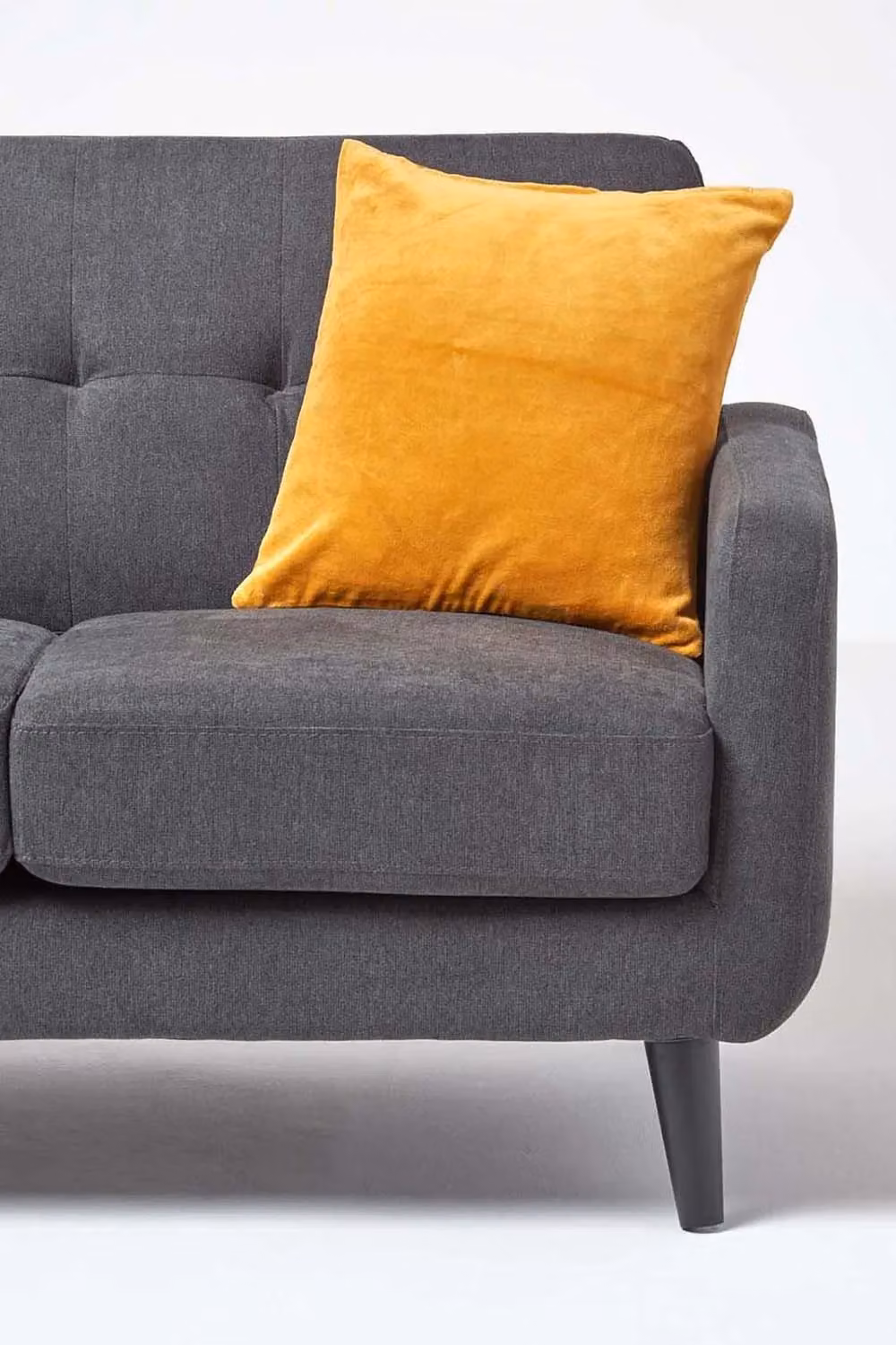 Homescapes Mustard Yellow Velvet Cushion Cover, 40 x 40 cm – 2