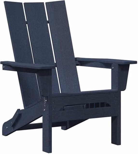 Berkfield Home Folding Adirondack Chair in Navy Blue, W/D/H: 74.5 x 80.5 x 90 cm – 1