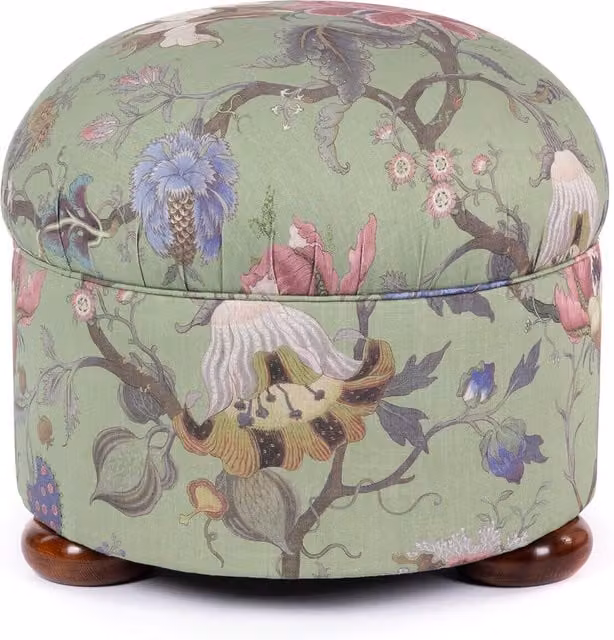 House of Hackney Artemis Cotton Linen Vesper Bottoman in Jadeite Green Floral Organic Fabric