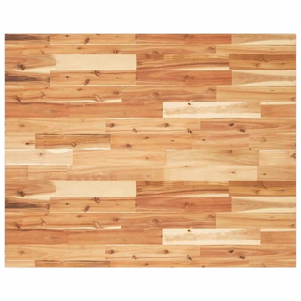 Berkfield Home Solid Wood Acacia Oil Finished Desk Top in Brown, W: 100 cm, D: 80 cm, H: 2 cm – 2