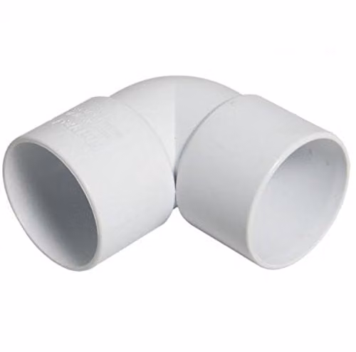 FloPlast White 90 Degree 50mm (2 inch) Waste Bend Knuckle