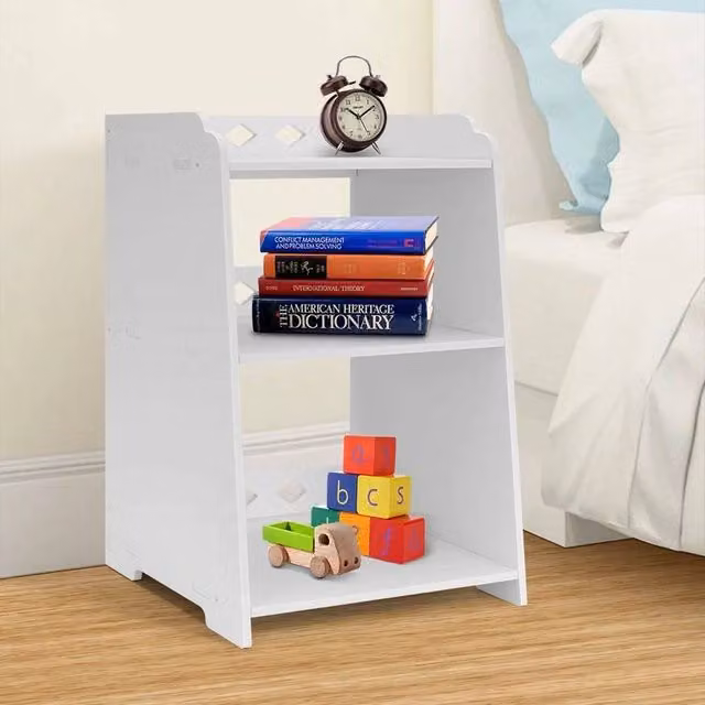 EONLION White Retro Bedside Table and Small Side Cabinet