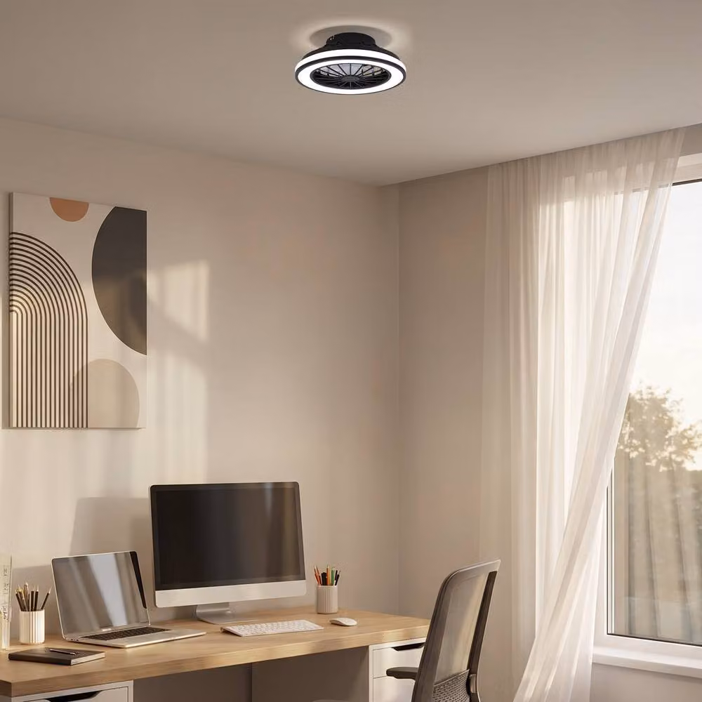Briloner Black 24W CCT Dimmable LED Ceiling Light with Fan and Remote Control – 7