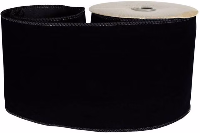 KDMD Black Velvet Ribbon, W: 10 cm, L: 9 m
