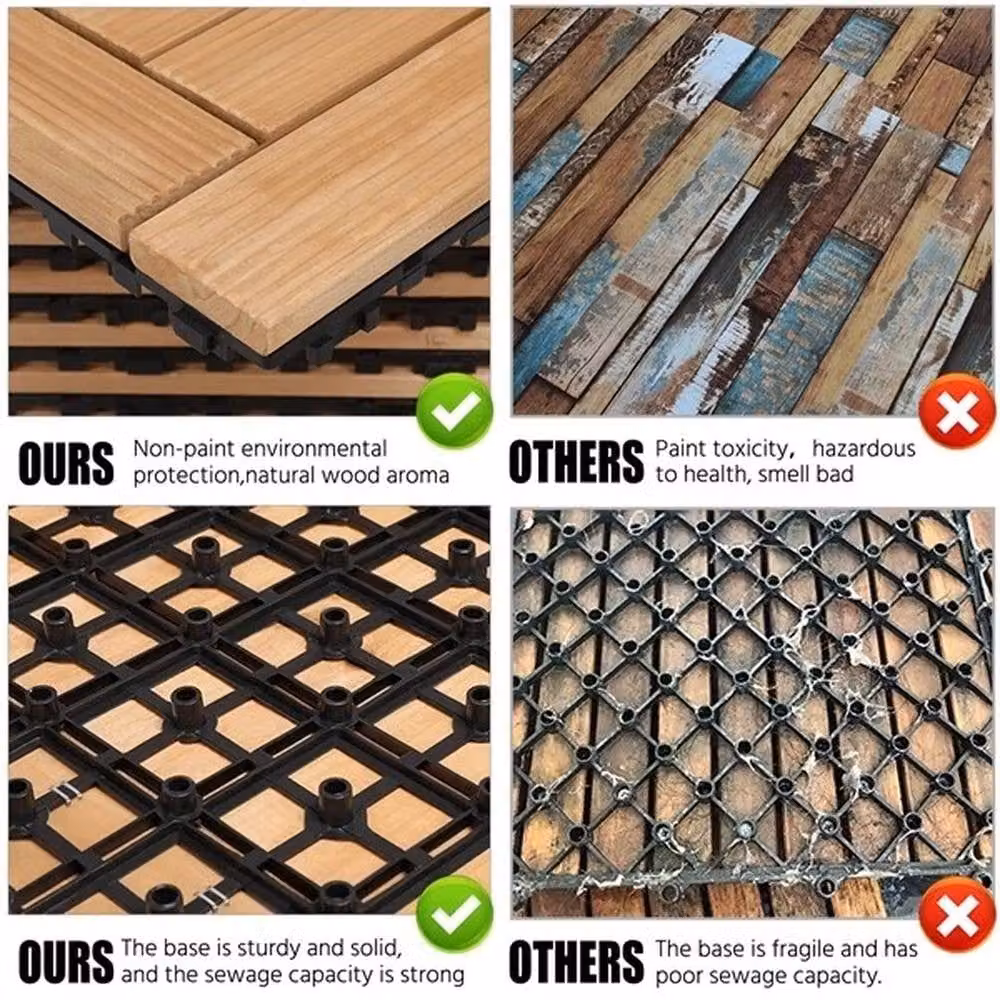 Kelvenix Interlocking Click System Flooring Tiles in Brown Natural Wood, W: 520 cm, L: 1000 cm – 3