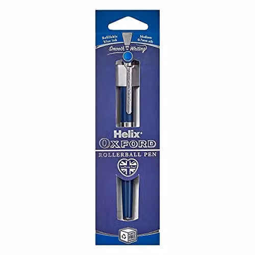Helix Premium Metal Rollerball Pen with Blue Ink – 1