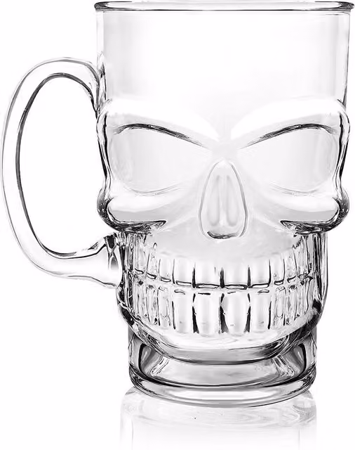 Final Touch Brainfreeze Glass Skull Mug, 700ml, Clear