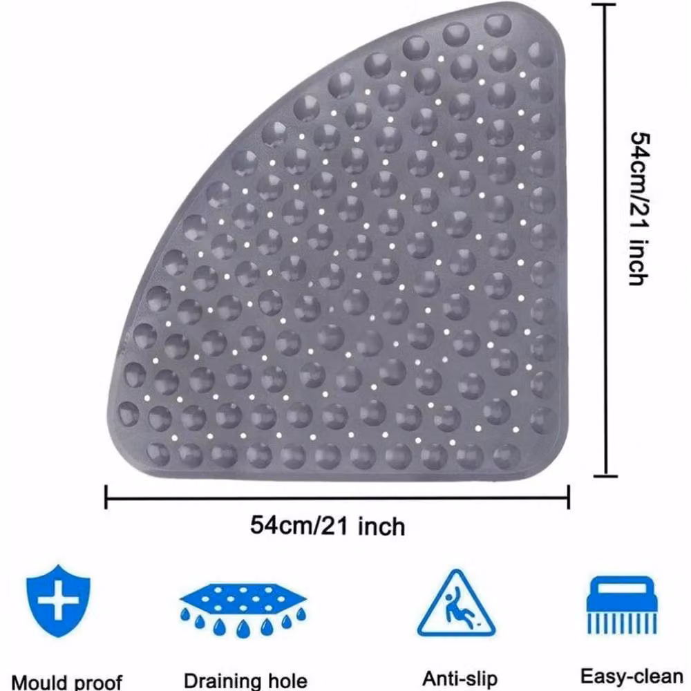 SPETLEK Non-Slip Round Foot Massage Shower Mat in Grey – 4