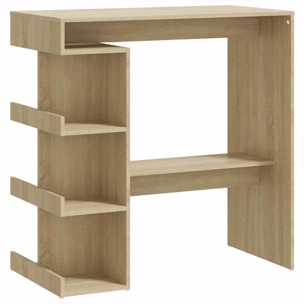 Berkfield Home Modern Bar Table with Storage Rack in Sonoma Oak, W/D/H: 100 x 50 x 101.5 cm – 2