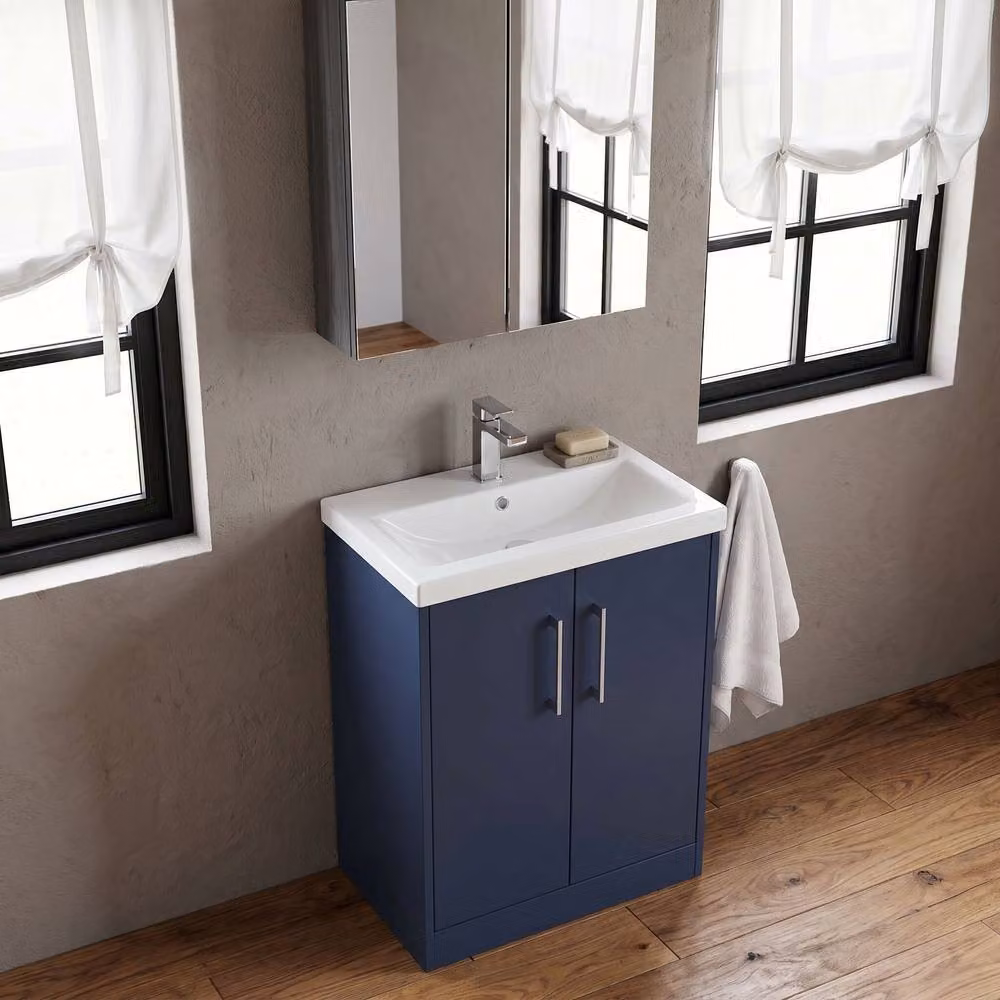 Balterley Winshill Contemporary 2 Door Freestanding Bathroom Vanity Unit, Blue, W: 60 cm – 3