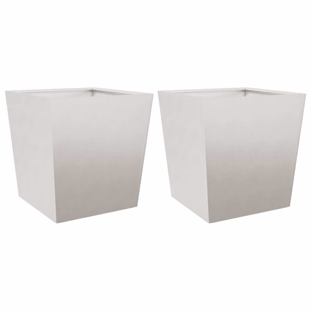 Berkfield Home Garden Stainless Steel Planter Tubs, Silver, 2 Pack, W/D/H: 50 x 50 x 50 cm – 2