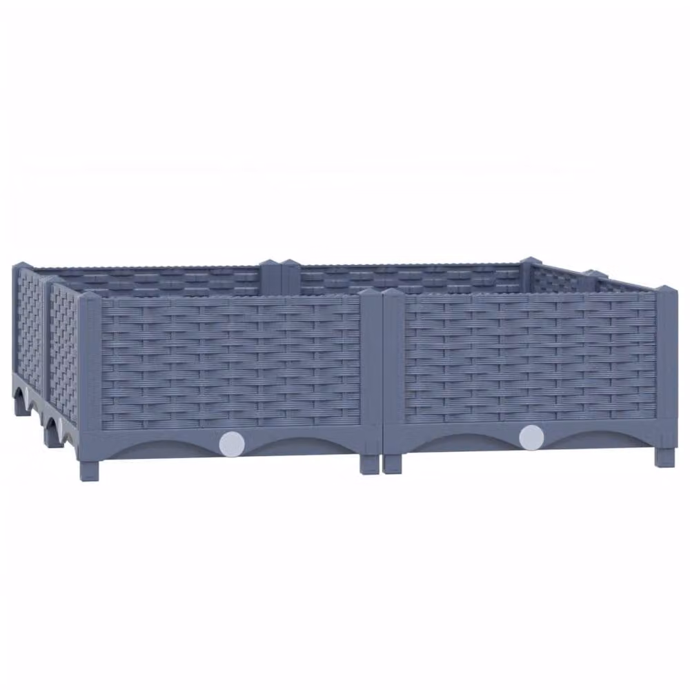 Berkfield Home Grey Plastic Raised Bed W/D/H: 80 x 80 x 23 cm – 2