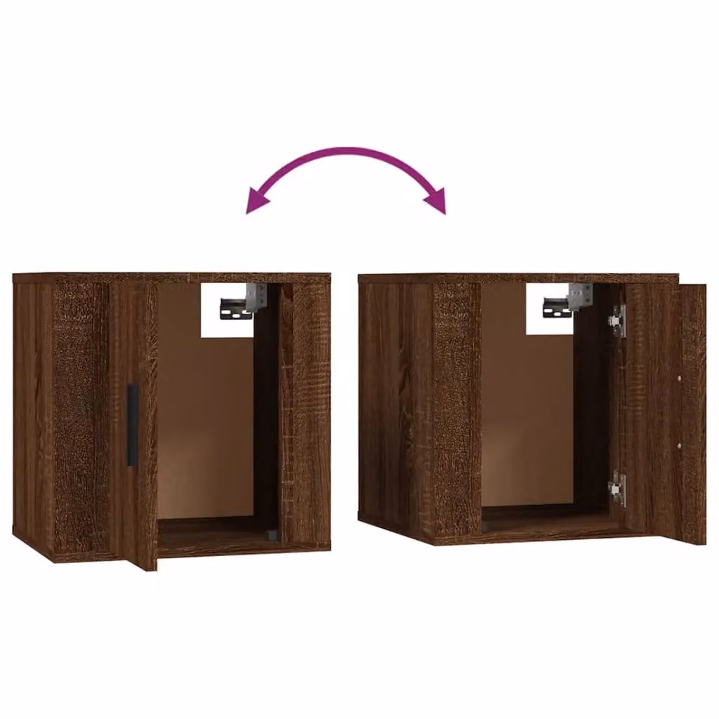 Berkfield Home Wall Mounted TV Cabinet in Brown Oak, W: 40 cm, D: 34 cm, H: 5 cm – 5