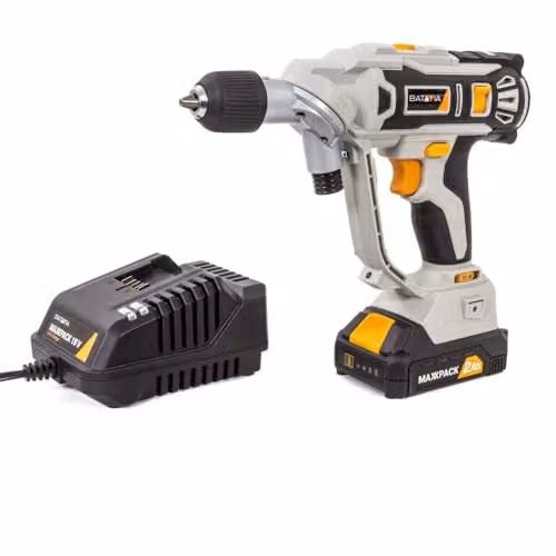 Batavia Maxxpack 18V Twin Cordless Drill Driver Set with 2 x 2.0Ah Batteries and Charger – 1