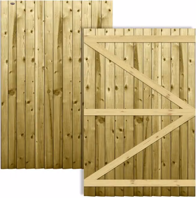 Premier Garden Supplies Overlapped Feather Edge Pathway Semi-Braced Flat Top Pedestrian Garden Gate, Pressure Treated Wood, W/H: 120 x 180 cm