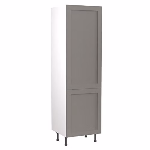 Kitchen Kit Shaker Door Tall Fridge and Freezer Housing Unit, Dust Grey Matt, W/D/H: 60.0 x 60.0 x 212.0 cm