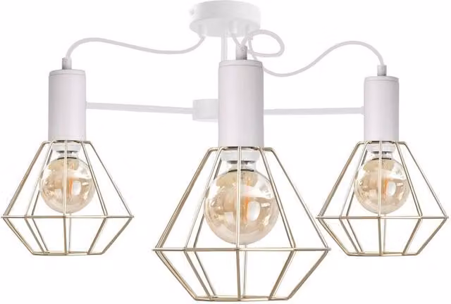 Netlighting Lars Multi Arm Semi Flush Ceiling Light, White, 60cm, 3x E27