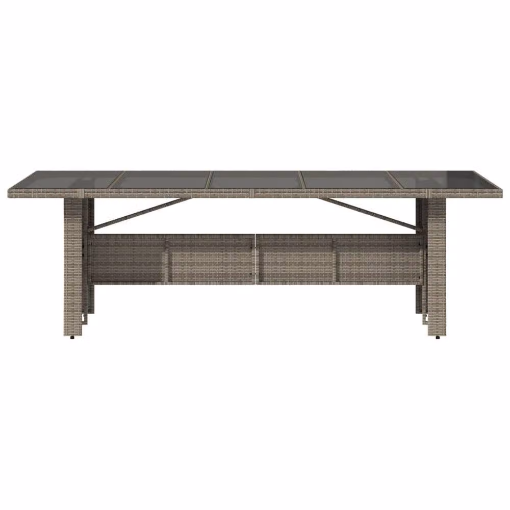 Berkfield Home Extendable Rectangular Garden Table with Glass Top in Grey, W/D/H: 240 x 90 x 75 cm – 3