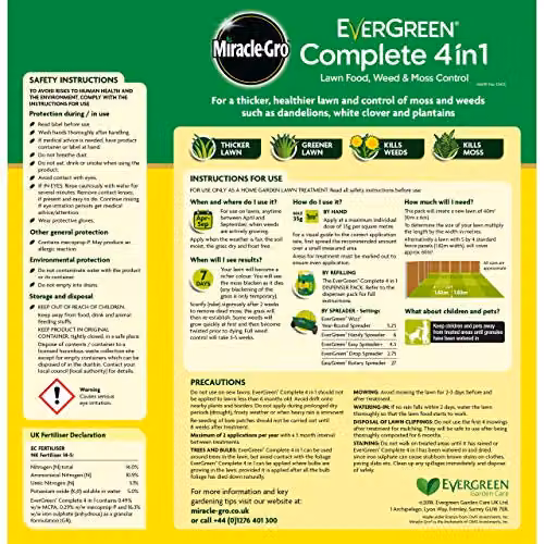 Miracle-Gro EverGreen Complete 4 in 1 Lawn Granulate, 2.1kg for 60m2 – 2