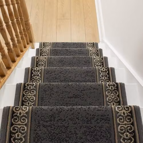 runrug Tribal Stair Runner in Grey, W: 60 cm, L: 540 cm – 2