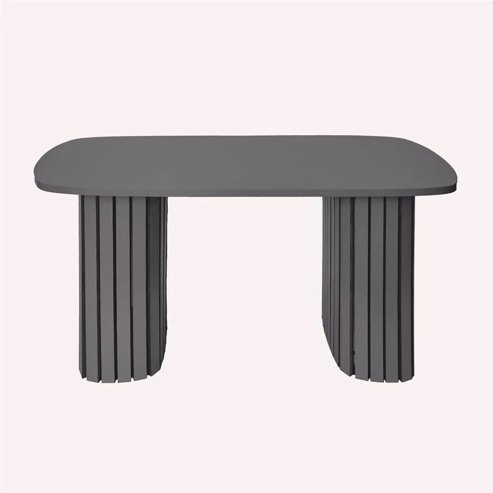 OHS Madison Ribbed Oval Coffee Table in Anthracite Black – 2