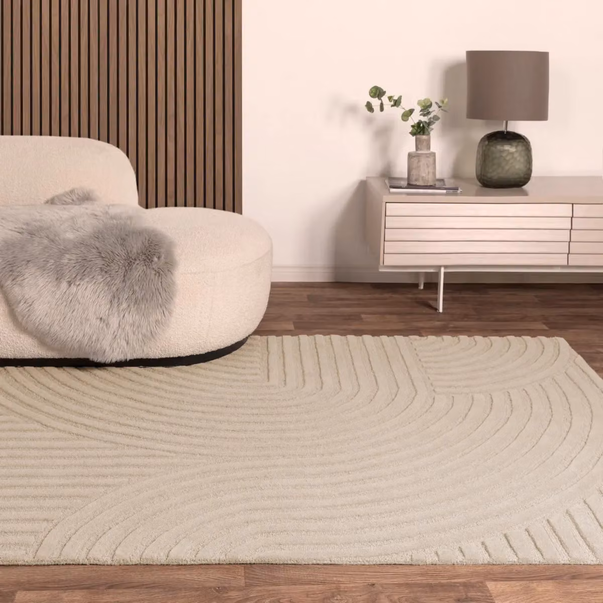 The Rug Shop UK Beige Handmade Modern Geometric Wool Rug W: 200 cm, D: 290 cm – 2