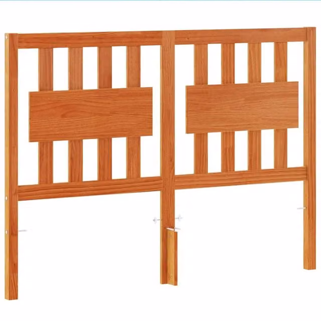Berkfield Home Rustic Solid Wood Pine Headboard in Wax Brown, Width: 135 cm