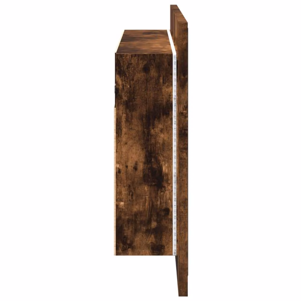 Berkfield Home LED Bathroom Mirror Cabinet in Smoked Oak Brown, W/D/H: 80 x 12 x 45 cm – 6