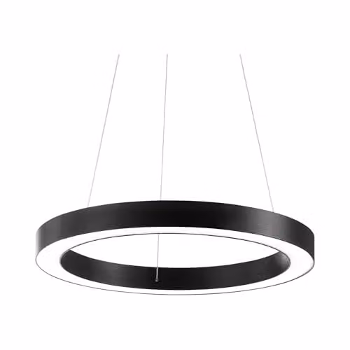 Netlighting Oracle Integrated LED Medium Suspended Pendant Light in Black with 3000K Warm White Light
