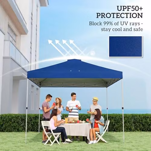 Outsunny Blue Oxford Fabric Pop Up Gazebo Replacement Canopy Cover with UPF 50+ Protection, W: 300 cm x D: 300 cm – 3