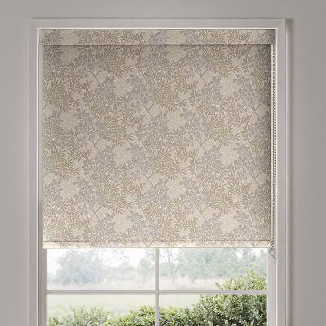 William Morris Foliage Translucent Made To Measure Roller Blind in Beige Floral Pattern