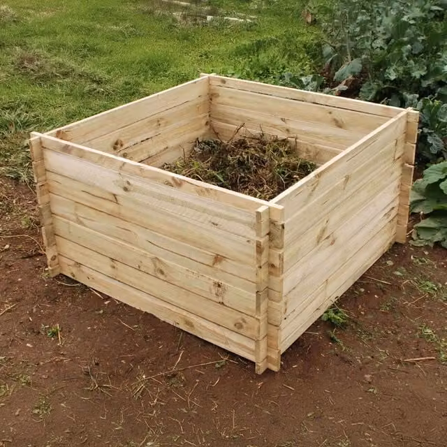 Primrose Wooden Garden Composter in Brown, Yellow and Beige