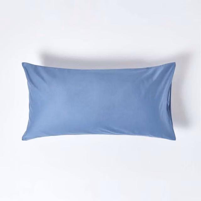 Homescapes 1000 Thread Count Egyptian Combed Cotton Percale Kingsize Pillowcase in Blue