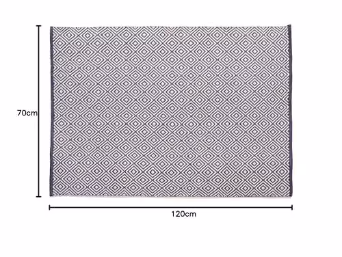 Rugs Direct Woven Hug Rug Runner in Diamond Navy, W/D: 120 x 70 cm – 2