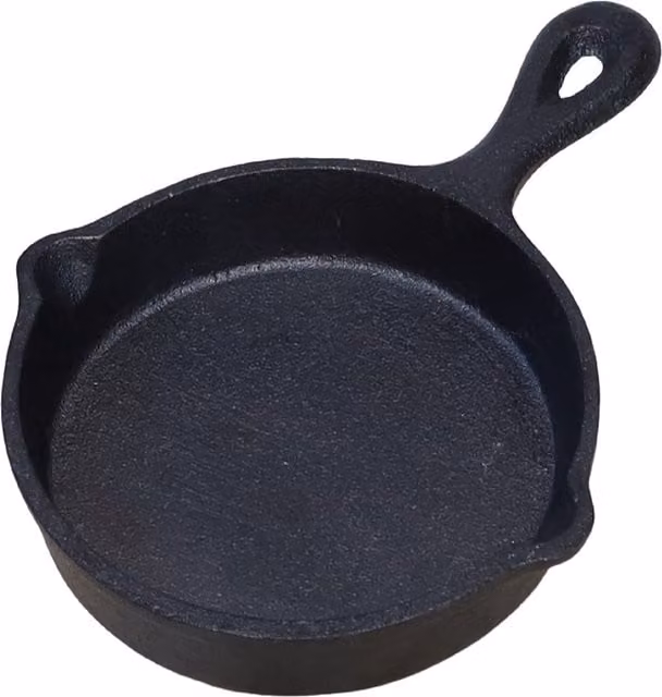 Buckingham Pre-Seasoned Cast Iron Mini Skillet Frying Pan, Black, Diameter: 12.5 cm