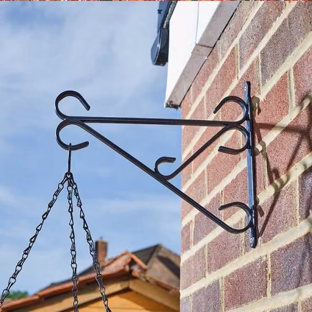 Garden Mile Heavy Duty Matt Black Steel Ornamental Garden Support Bracket, 40 cm
