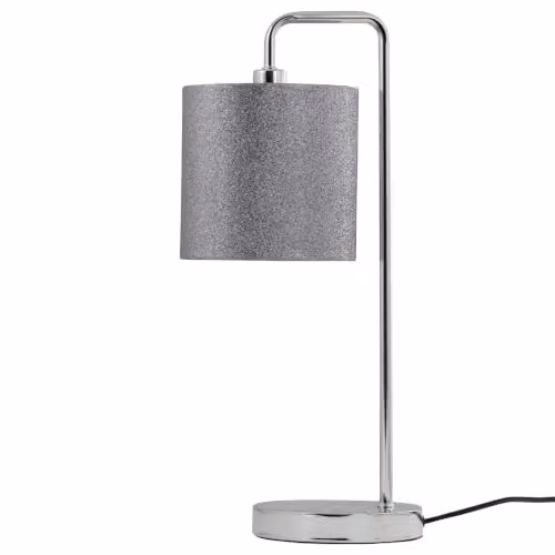 First Choice Lighting Silvery Grey Glitter Cylinder Fabric Table Lamp Shade, Diameter: 15 cm – 3