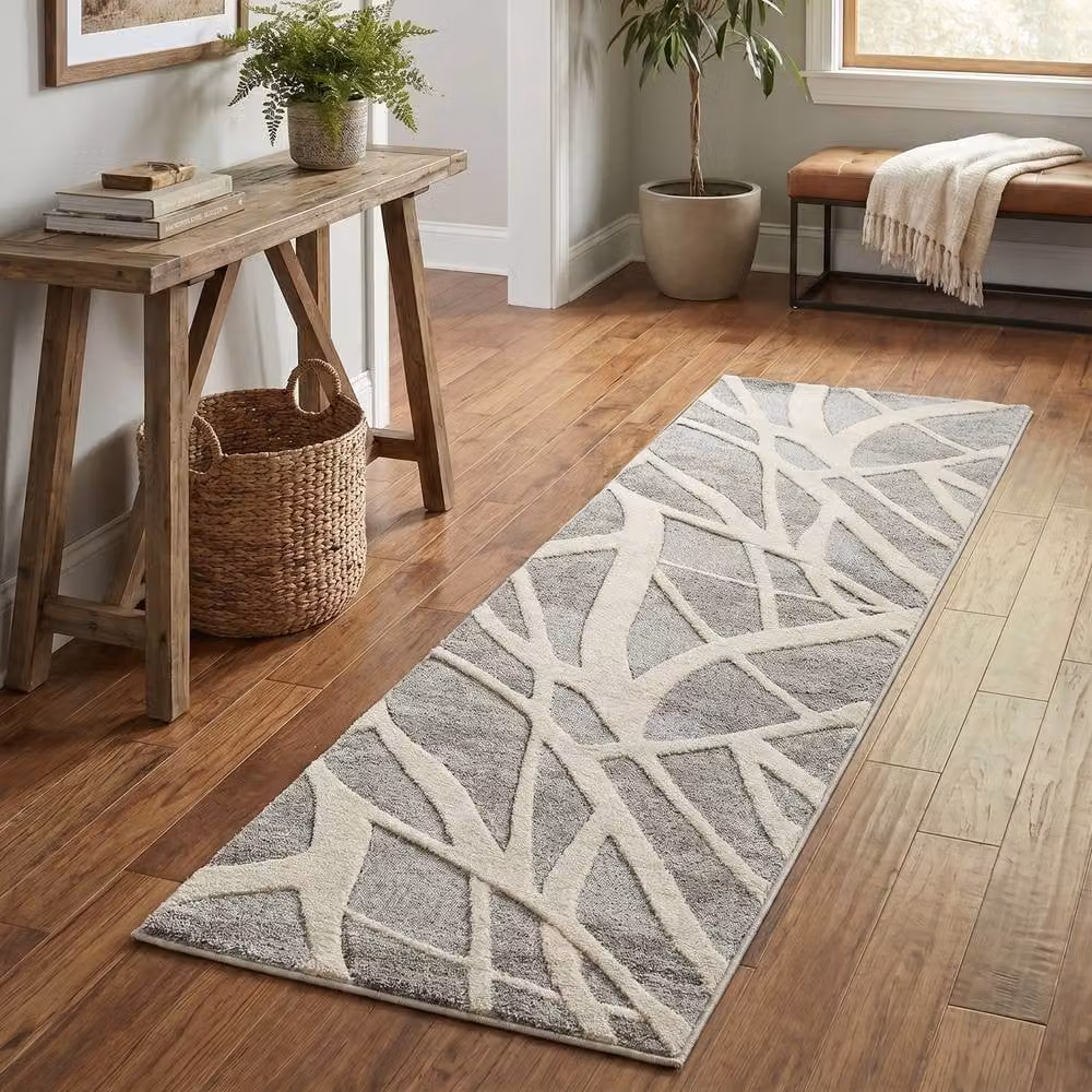 Desire Rugs Santiago Modern Geometric Carved Area Rug in Grey, W: 120 cm, L: 170 cm – 3