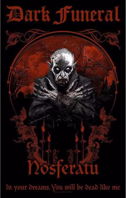 Dark Funeral Nosferatu Textile Poster in Black
