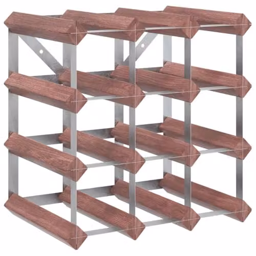 vidaXL Brown Solid Wood Pine Wine Rack for 12 Bottles