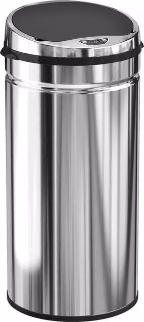 HOMCOM 42L Stainless Steel Sensor Bin in Silver Tone with Soft-Close Lid and Removable Inner Bucket